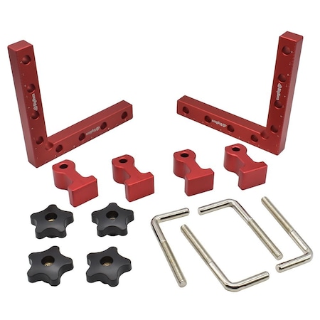 Big Horn 90 Degree Positioning Squares with 4 Right Angle Clamps Set 14616
